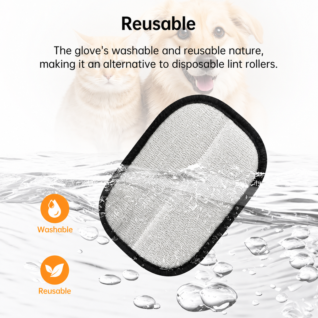 ROSEBELLER reusable Cat & Dog Hair Remover Gloves For Couch, Furniture , Carpet, Curtain Grooming Gloves.